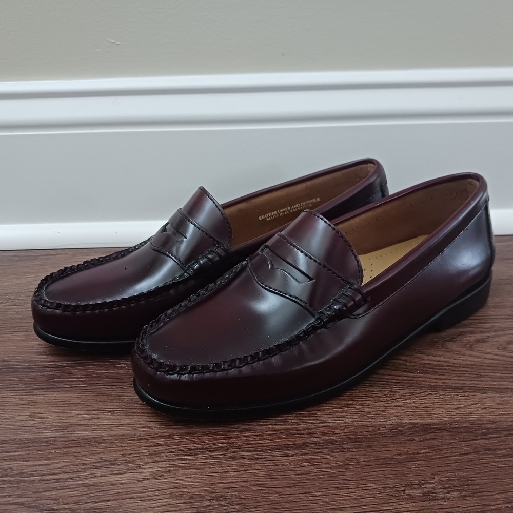 GH Bass Weejuns Whitney Penny Loafers Burgundy Leather Womens 7W 300156